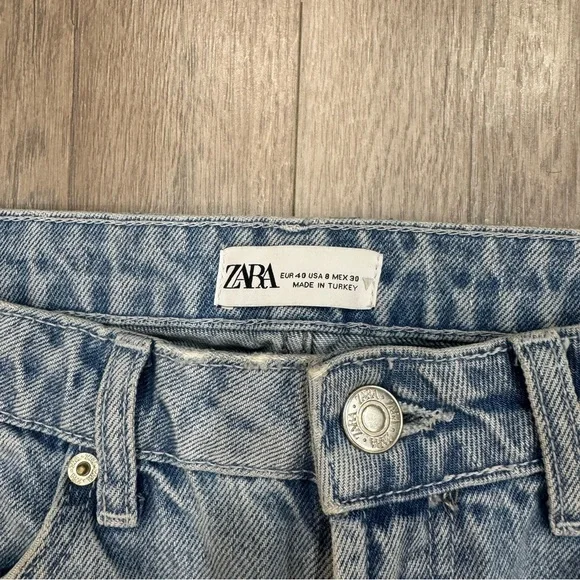 Zara Mugler Inspired Blue Straight Leg Jeans Size US 8 Euro 40 - Picture 7 of 11